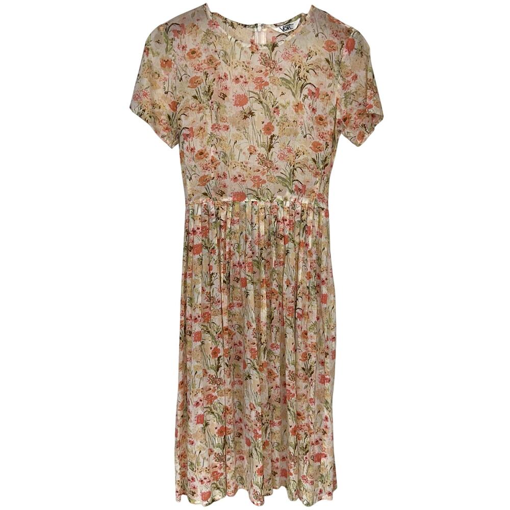 Vintage Voir by Sanyo Liberty Print Wildflower Floral Pleated Cottagecore Dress
